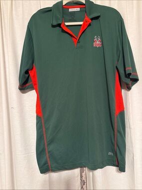 Men’s Green and Red Polo with Bucks Embroidery